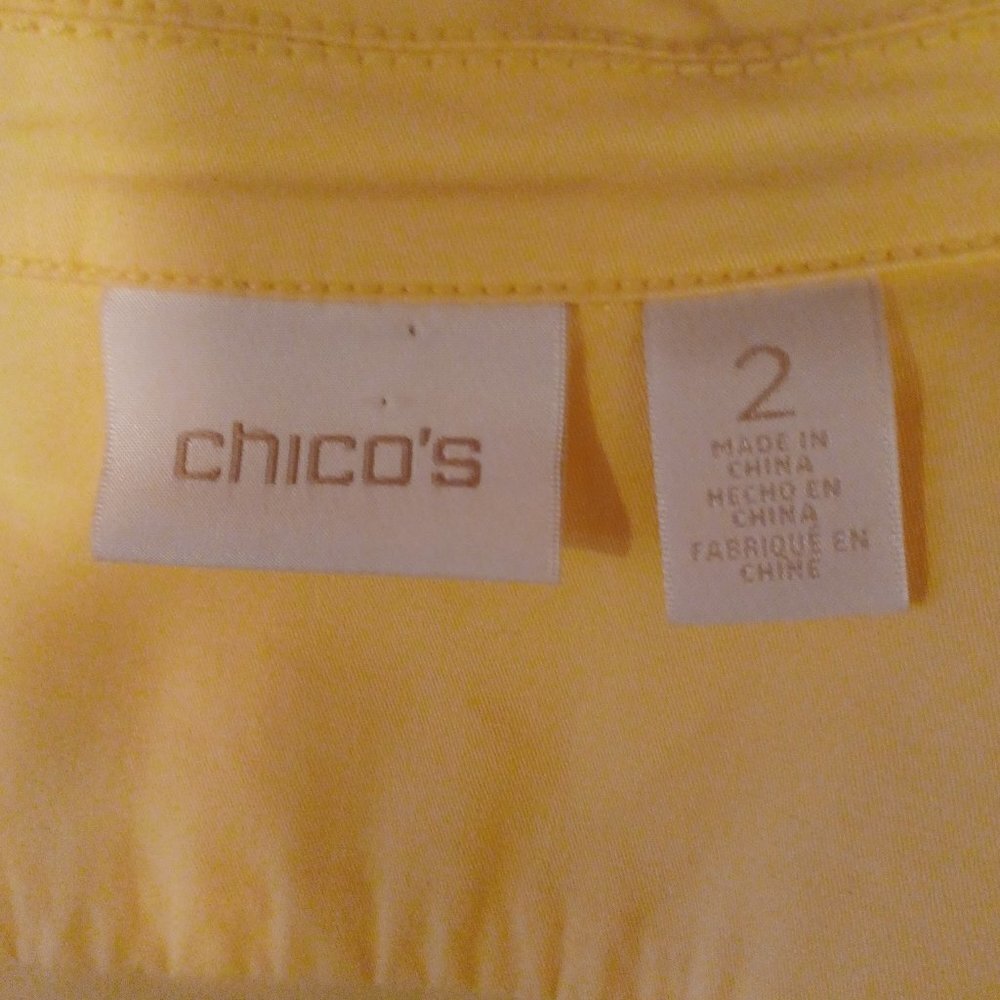 CHICO'S BRIGHT YELLOW JACKET SIZE 2 LIKE NEW - Picture 9 of 11